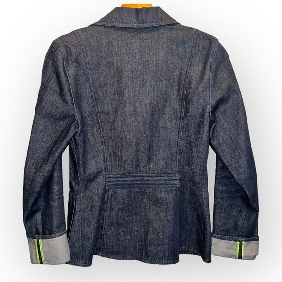 DKNY Womens Denim Jacket Selvedge Hi-Vis Trim Urban Denim Office Wear - Picture 11 of 15